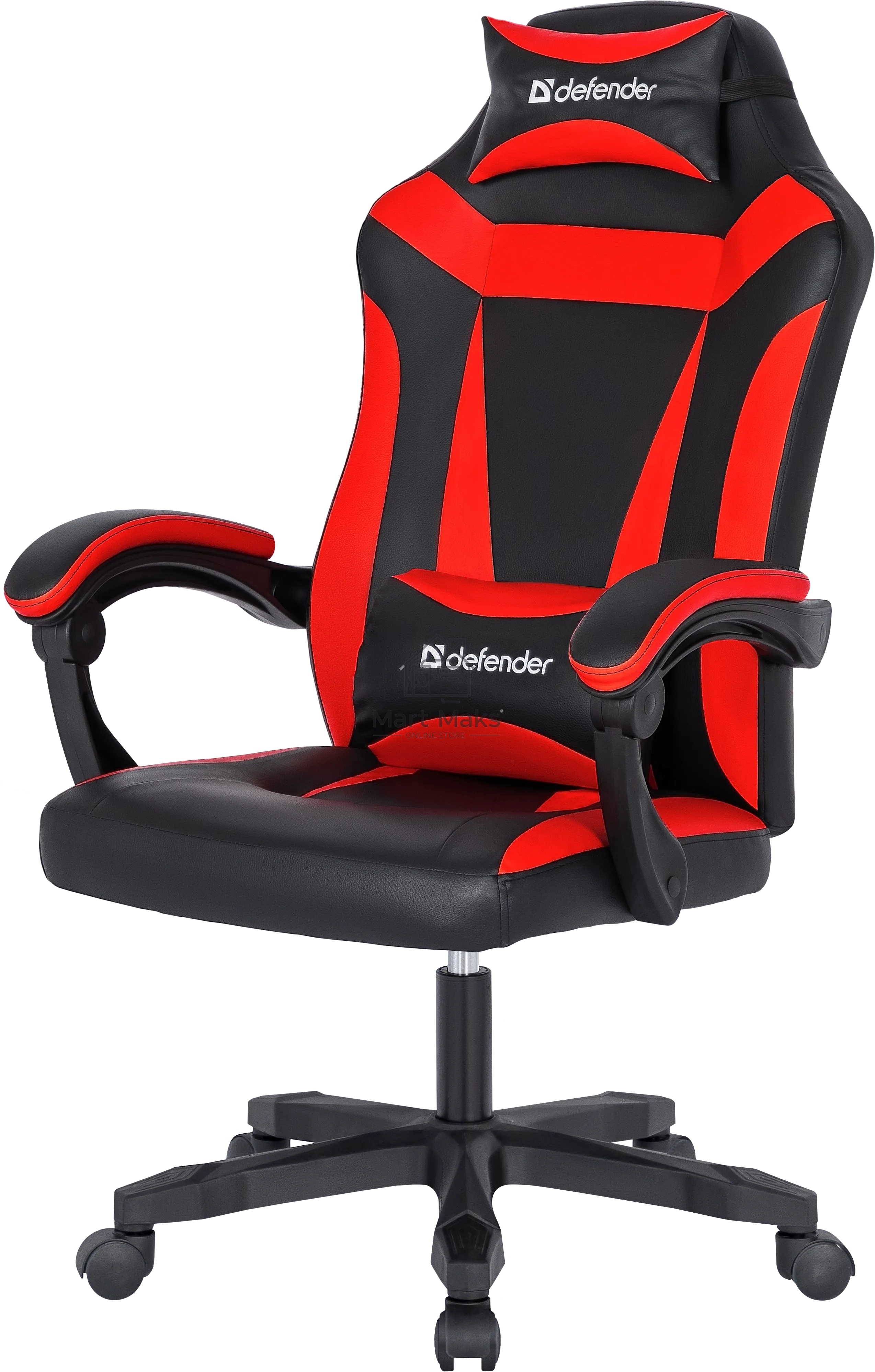 Кресло игровое Defender Master черный/Красный, полиуретан, 50мм