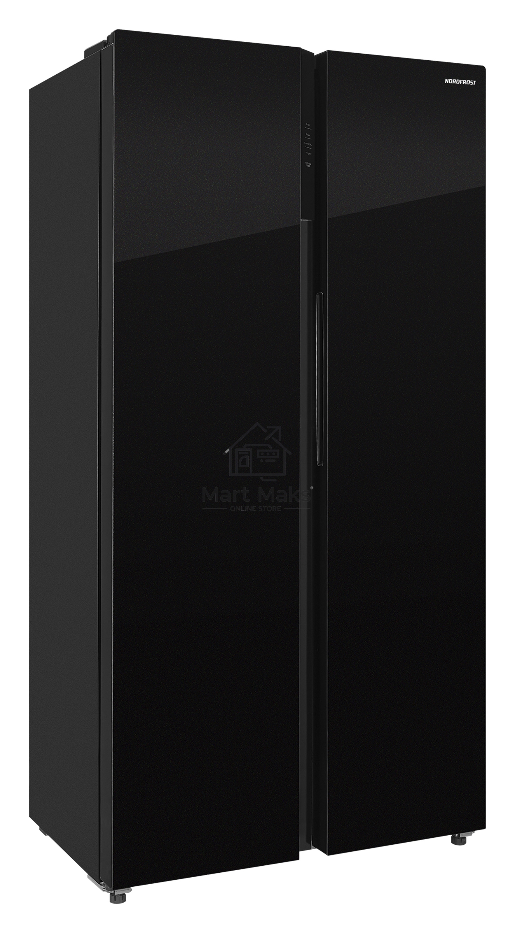 Холодильник Nordfrost RFS 525DX NFGB inverter черное стекло двухкамерный 283/183л морозилка сбоку, No Frost, Side-by-Side