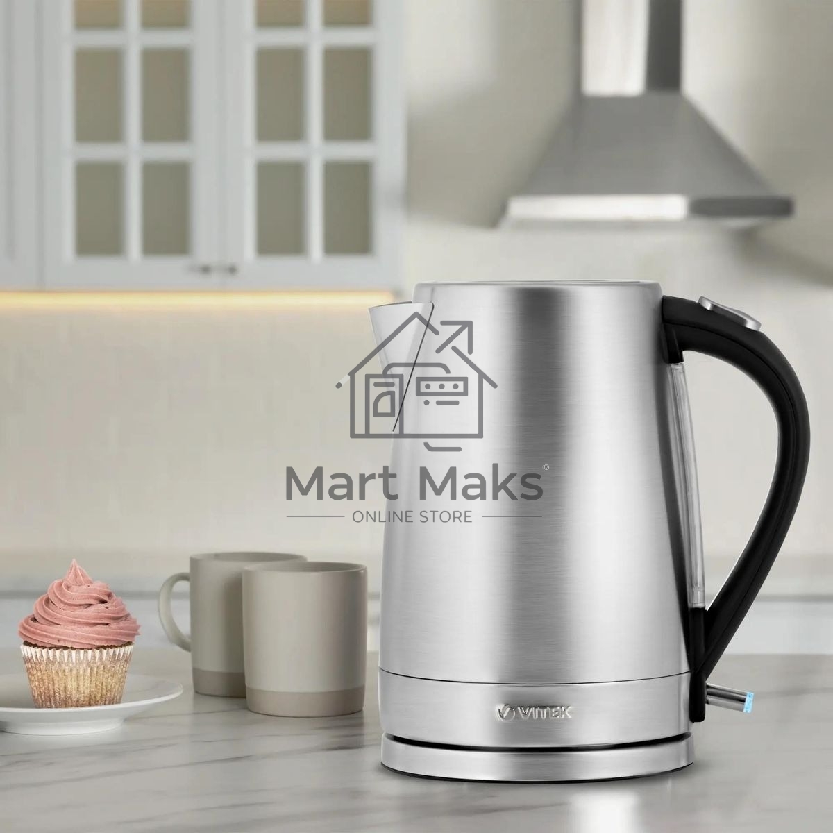 Чайник электрический Vitek VT-7000 1.7л. 2200Вт серебристый (корпус: металл)