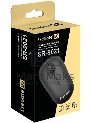 Мышь беспроводная ExeGate Professional Standard SR-9021 черный, 1200 dpi, радиоканал, USB, кнопки - 3
