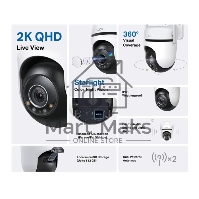 Камера видеонаблюдения IP TP-Link Tapo C520WS 3.18-3.18мм цв. корп.:белый