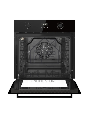 Духовой шкаф Kuppersberg HF 678 B, High-Tech, 70 л, дисплей, поворотное/сенсорное управление, таймер, макс. температура 300 градусов, телескопические направляющие (на 1 уровень), черный