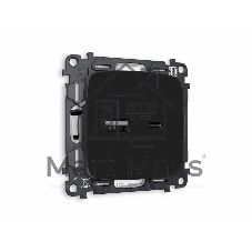 Комплект механизма розетки OMEGA Черный матовый 2USB A+C 20W (быстрая зарядка) QUANT (OP8110, VM177) MO811010 Комплект механизма розетки OMEGA Черный матовый 2USB A+C 20W (быстрая зарядка) QUANT (OP8110, VM177) MO811010
