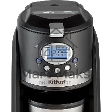 Кофеварка капельная Kitfort КТ-797 черный/нержавеющая сталь, исп. кофе - молотый, 0.42 л, 800 Вт.