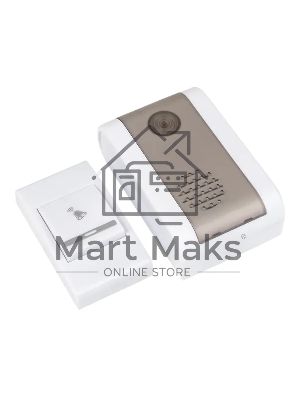 Звонок дверной беспроводной EKF Basic DBB-A-003 на батарейках 003 белый-серый, 36 мелодий с индикацией 2х1.5В АA дистанция 80 м