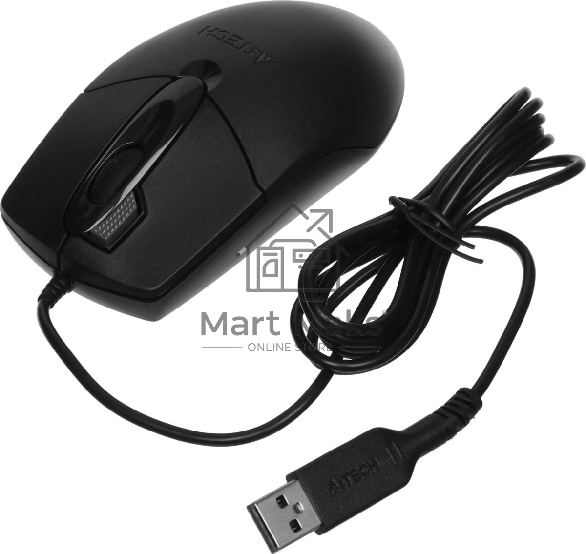 Мышь проводная A4Tech OP-730D черный, 1200 dpi, USB, кнопки - 4