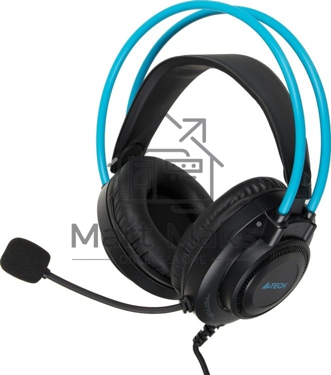 Гарнитура проводная с микрофоном A4Tech Fstyler FH200U серый/синий 2м накладные USB оголовье (FH200U BLUE)