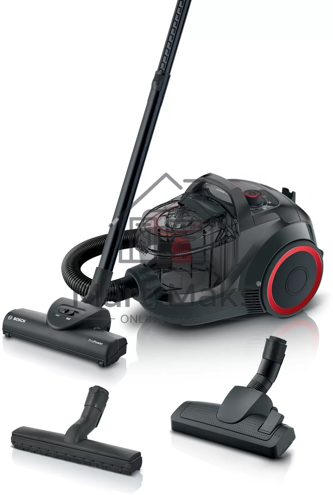 Пылесос Bosch BGS21POW2 черный, 700 Вт, уборка сухая, пылесборник контейнер 2 л