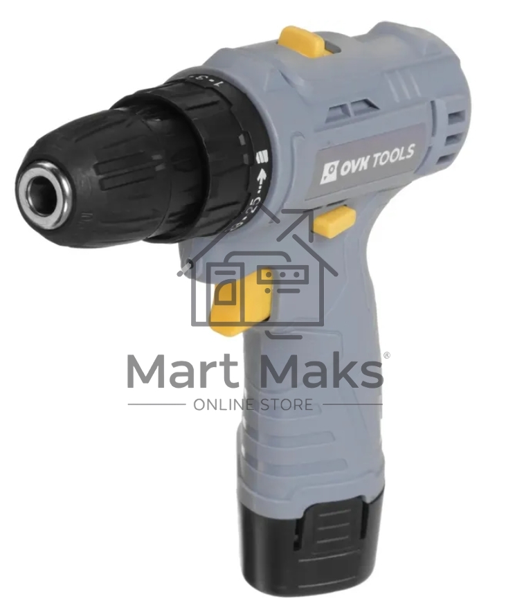 Дрель-шуруповерт Ovk Tools OTCS1AA-12V-1.3A, 12 В, 1,3 Ач, 22 Нм, щеточный