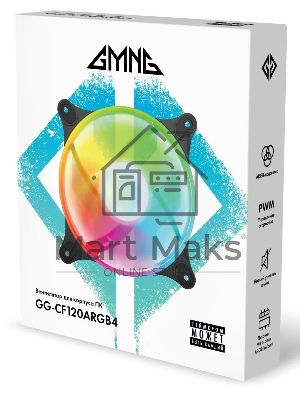 Вентилятор для корпуса GMNG GG-CF120ARGB4-PWMBK черный, 120 мм, 2000 об/мин, 26 дБ, 4 pin