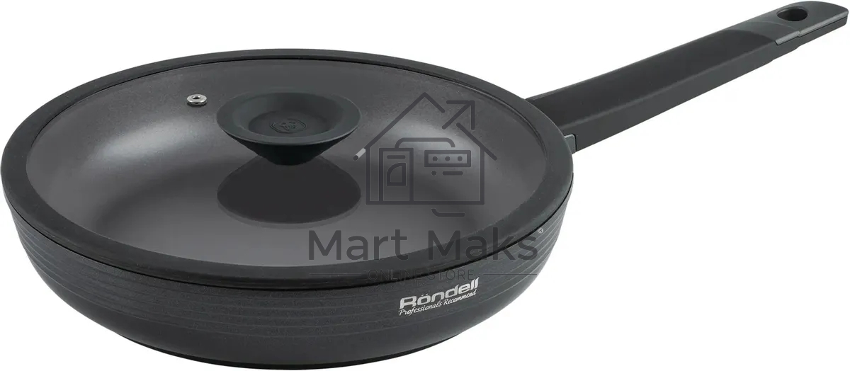 Сковорода Rondell Kontur RDA-1488, 28см, с крышкой, серый