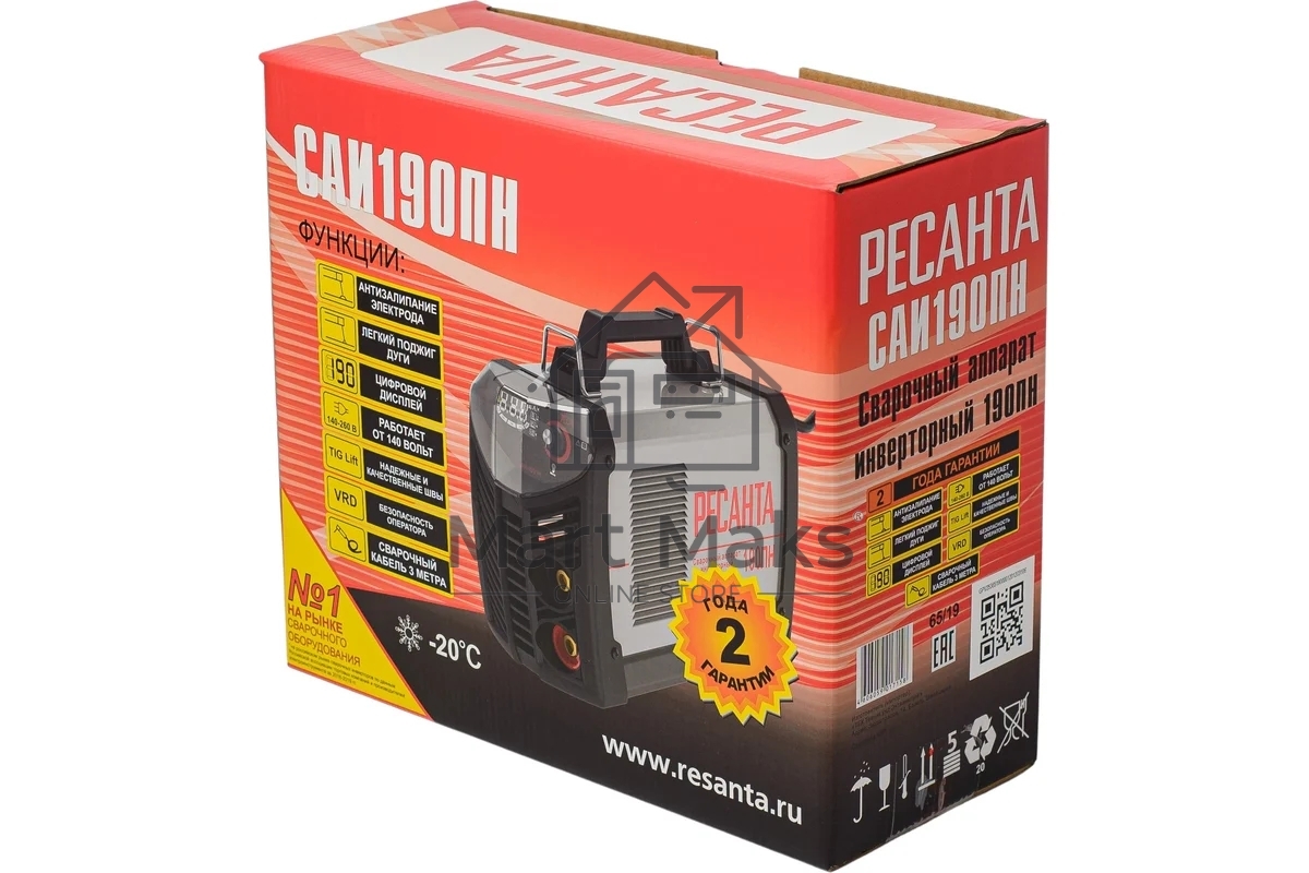 Сварочный аппарат Ресанта САИ-190ПН инвертор ММА DC