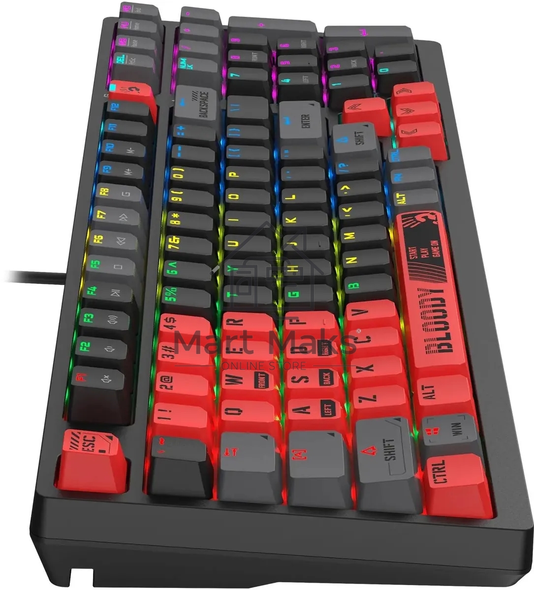 Клавиатура A4Tech Bloody S98 Sports Red BLMS Plus проводная USB красный/черный