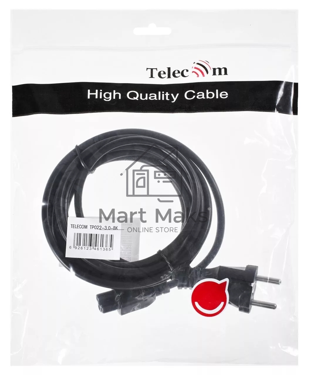 Кабель питания для ноутбуков 3m, 3-pin, с заземлением, 220V (Европейский стандарт) Telecom