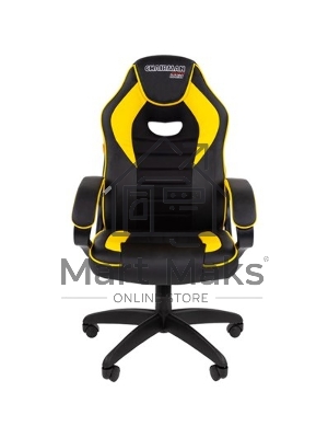 Кресло игровое Chairman game 16 Россия экопремиум черный/желтый (7028514)
