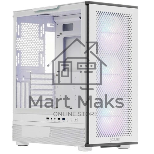 Компьютерный корпус  PCCooler ME200 MESH WH, Mesh Full Tower, белый, TG, SPCC, 3x120mm ARGB E-ATX, ATX, mATX, mITX 180/380/220mm 4x2.5