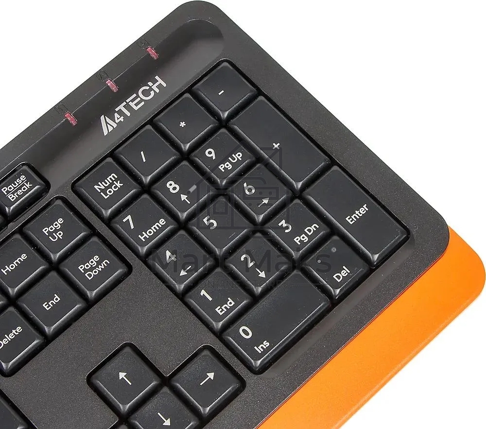 Клавиатура A4Tech Fstyler FK10 проводная, USB, черный/оранжевый