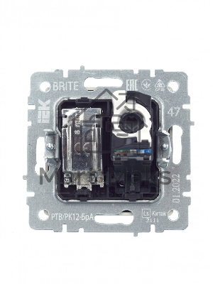 Розетка телевизионная двойная TV+RJ45 IEK Brite РТВ/РК12-БрА (BR-AK20-1-K47) кат.5E алюминий