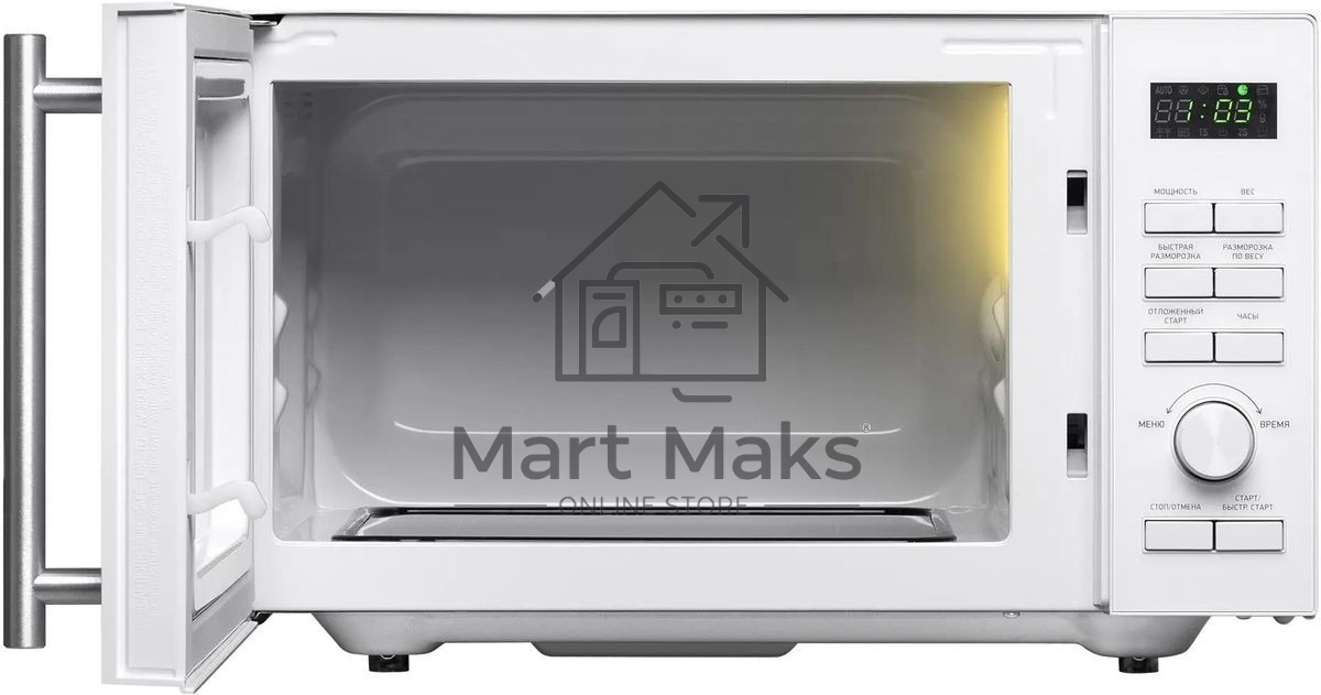 Микроволновая печь BBK 23MWS-951T/W белый, 23 л, 900 Вт, переключатели - кнопки/поворотный механизм