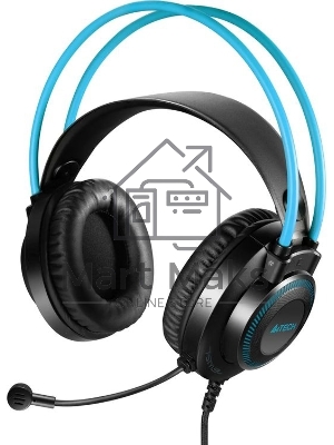 Гарнитура проводная с микрофоном A4Tech Fstyler FH200U серый/синий 2м накладные USB оголовье (FH200U BLUE)