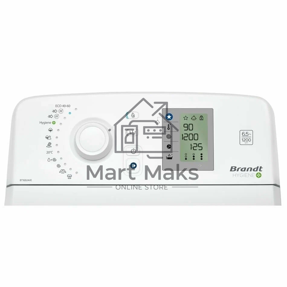 Стиральная машина BRANDT BT16524VE белый, загрузка вертикальная 6.5 кг, 1200 об/мин., класс: D