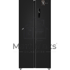 Холодильник Weissgauff WSBS 500 Inverter NoFrost Black двухкамерный 270/180л морозилка слева, No Frost, Side by Side