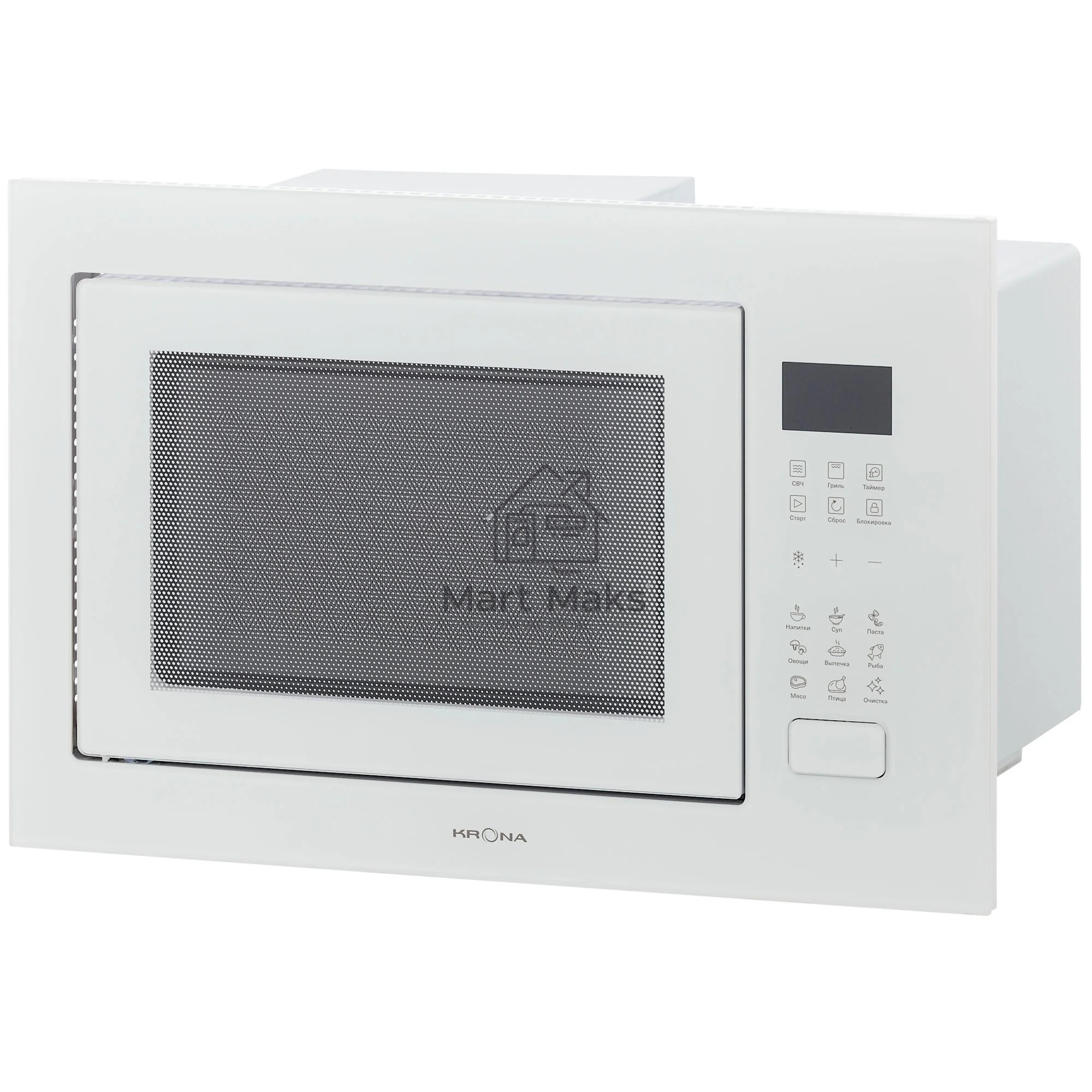 Микроволновая печь встраиваемая Krona REIN 60 WH белый, 25 л, 900 Вт, переключатели - сенсорные кнопочные (Touch Control)