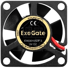 Вентилятор корпусной ExeGate EX03010S2P-5, 30 мм, 9000 об/мин, 25 дБ, 2-pin, без подсветки