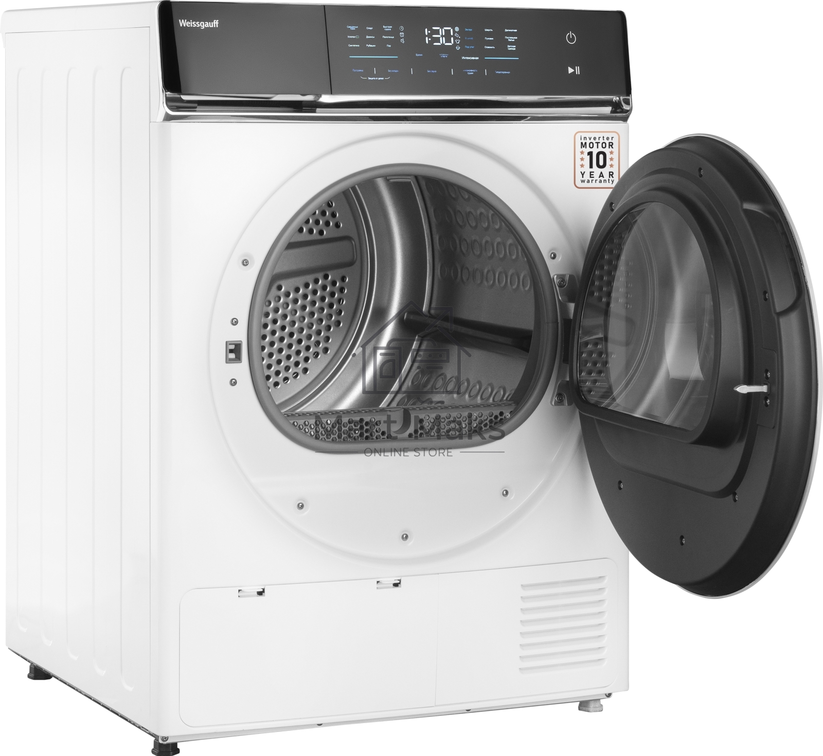 Сушильная машина WEISSGAUFF WD 779 Diamond Heat Pump белый, 8 кг, сушка - тепловой насос, программ - 16, 59.8 x 84.5 x 65.2 см