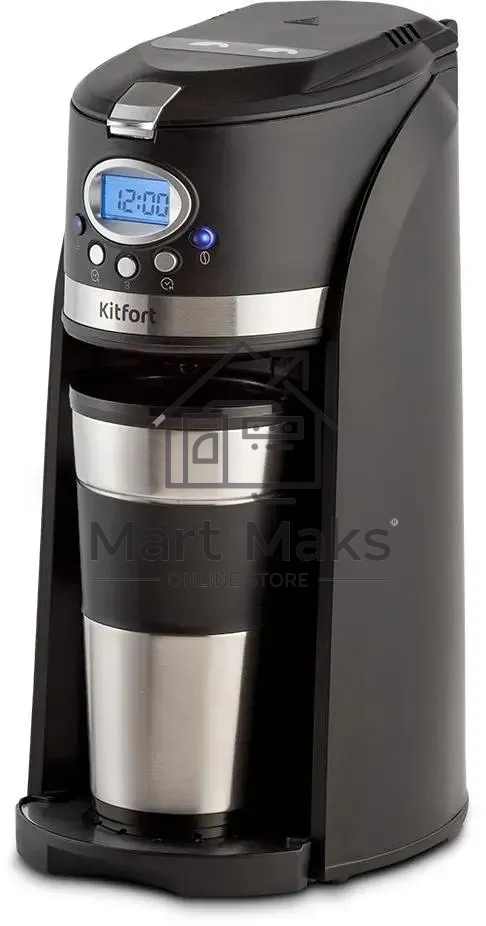 Кофеварка капельная Kitfort КТ-797 черный/нержавеющая сталь, исп. кофе - молотый, 0.42 л, 800 Вт.