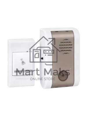 Звонок дверной беспроводной EKF Basic DBB-A-003 на батарейках 003 белый-серый, 36 мелодий с индикацией 2х1.5В АA дистанция 80 м