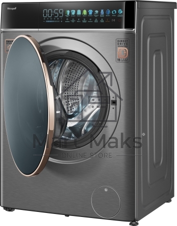 Стиральная машина Weissgauff WM 58411 Direct Drive Inverter Premium Steam Grey серая, загрузка фронтальная 11кг, 1400 об/мин., класс: A+++
