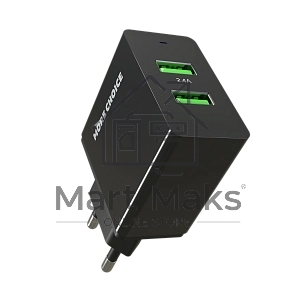 Зарядное устройство MORE CHOICE (4610196409868) NC11 СЗУ 2USB 2.4A Black Black