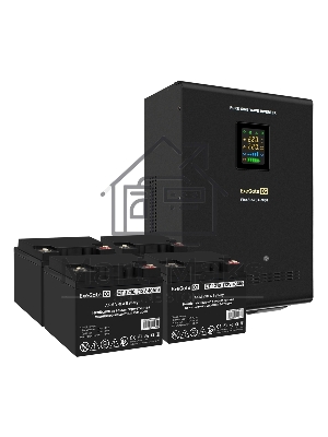 Комплект источника бесперебойного питания Exegate EX296005RUS + батарея 40Aч EX282976RUS 4шт (инвертор, синус, для котла, настенный) ExeGate FineSine SX-7000.LCD.AVR.2SH.T <7000VA/5000W, чистая синусоида, цветной LCD-дисплей, AVR, 2*Schuko+клеммы, линейно