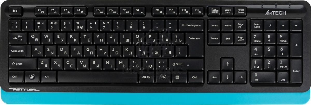 Комплект клавиатура + мышь A4 Fstyler FG1010 клав:черный/синий мышь:черный/синий USB беспроводная Multimedia