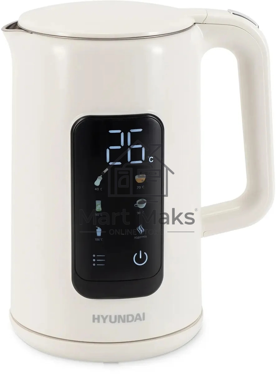 Чайник электрический Hyundai HYK-S4606 1.7 л, 2200 Вт, кремовый