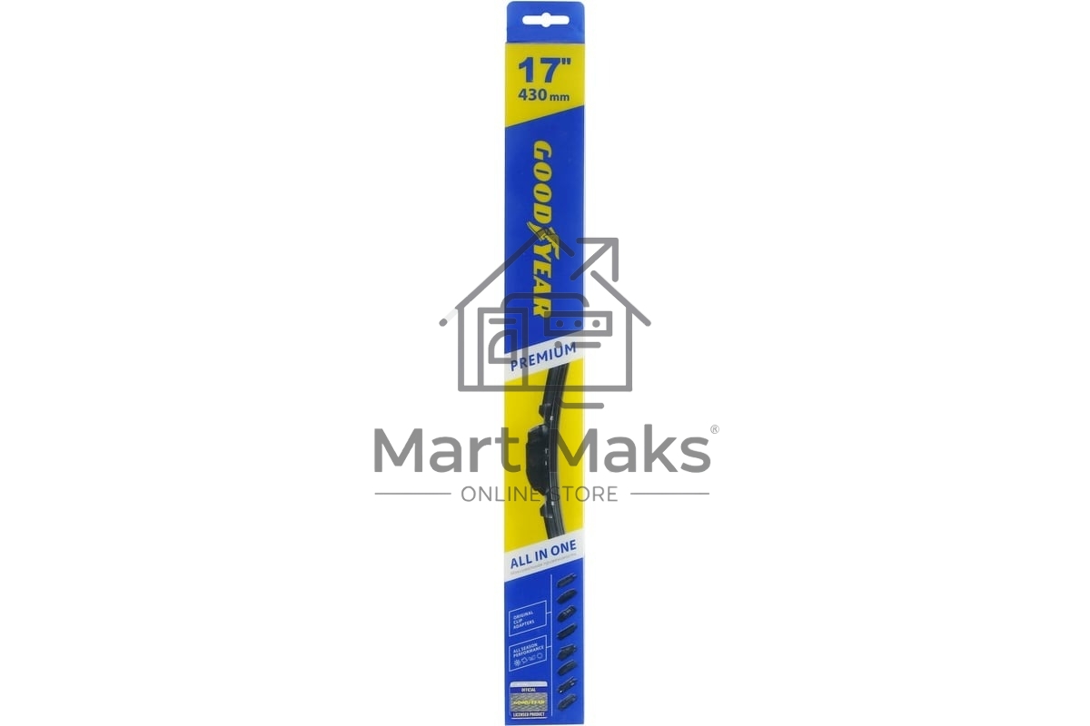 Бескаркасная щетка GOODYEAR GY000437 PREMIUM 17''/43см