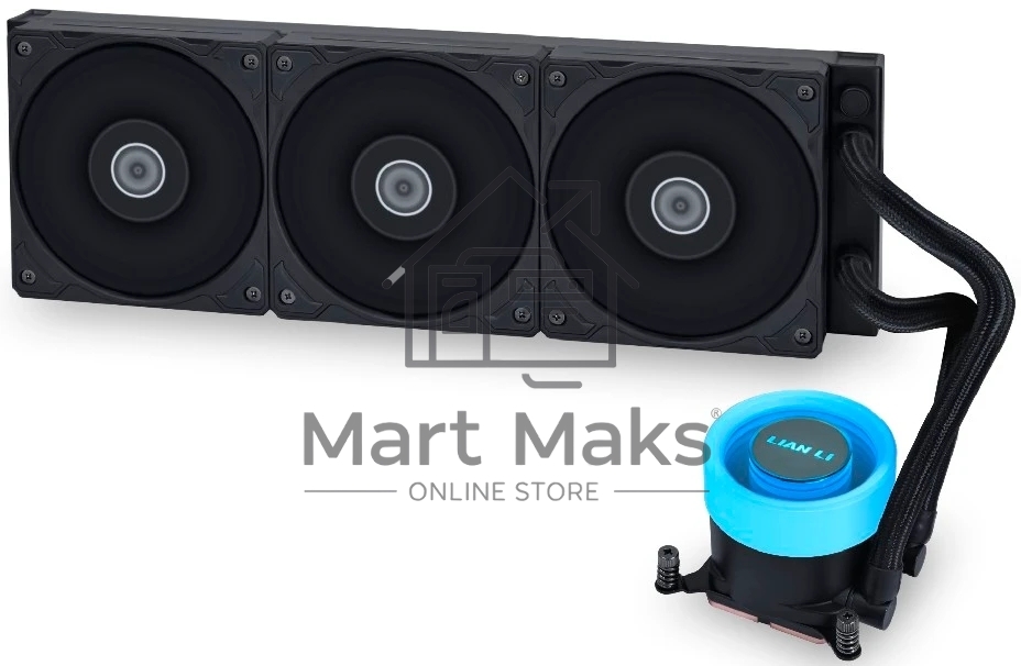 Система жидкостного охлаждения Lian Li GA II Lite 360 Performance Black, 360 мм, 3x120 мм, 200-2500 об/мин, 29.8 дБ, 4-pin PWM, без подсветки, черный