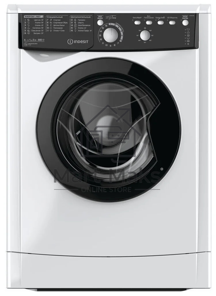 Стиральная машина Indesit EWSB 5085 BK CIS белый, загрузка фронтальная 5 кг, 800 об/мин., класс: А