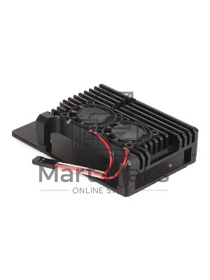 Корпус Qumo Aluminum case with double black fans, Raspberry Pi 4, black(RS010)