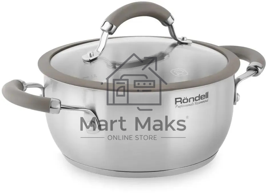 Кастрюля Rondell RDS-755 Balance 5 л 24 см, нержавеющая сталь 18/10, с крышкой