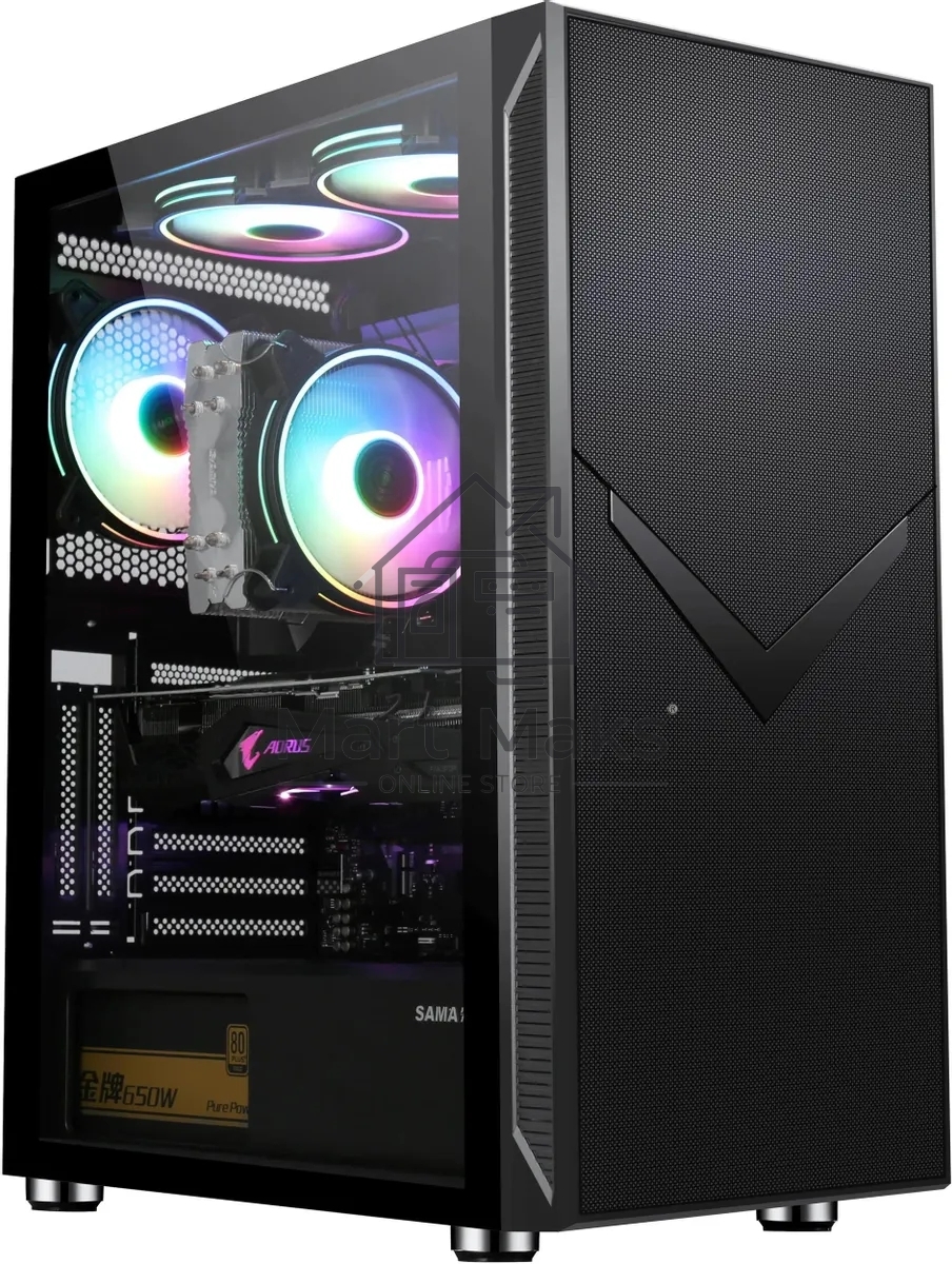 Компьютерный корпус Accord 3501 черный без БП ATX 2xUSB2.0 1xUSB3.0 1xUSB3.1 audio bott PSU