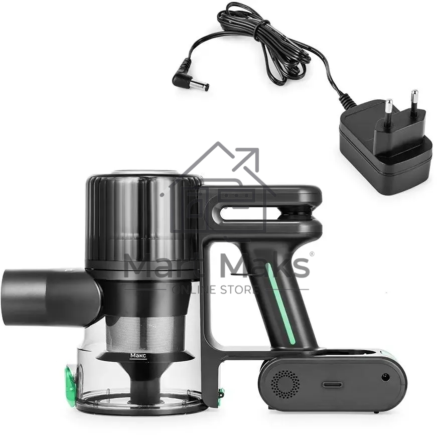 Пылесос ручной Kitfort КТ-5168 зеленый/черный, питание от аккумулятора, 75 Вт, уборка сухая, пылесборник 0.5 л, работа от АКБ max 32 мин.