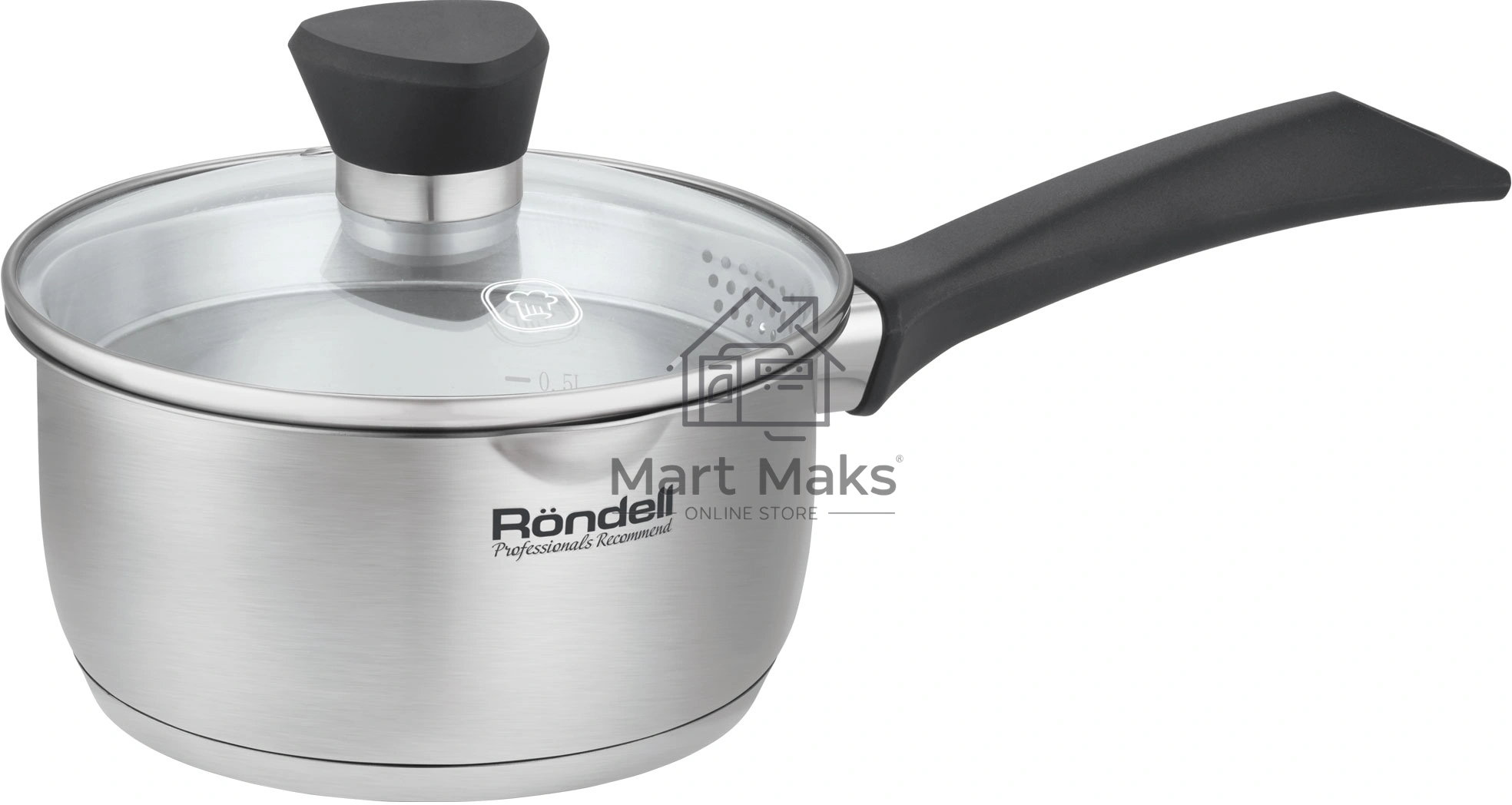 Ковш Rondell Strike Grey Ultra RDS-1946 1.3 л. d=16 см (с крышкой) стальной