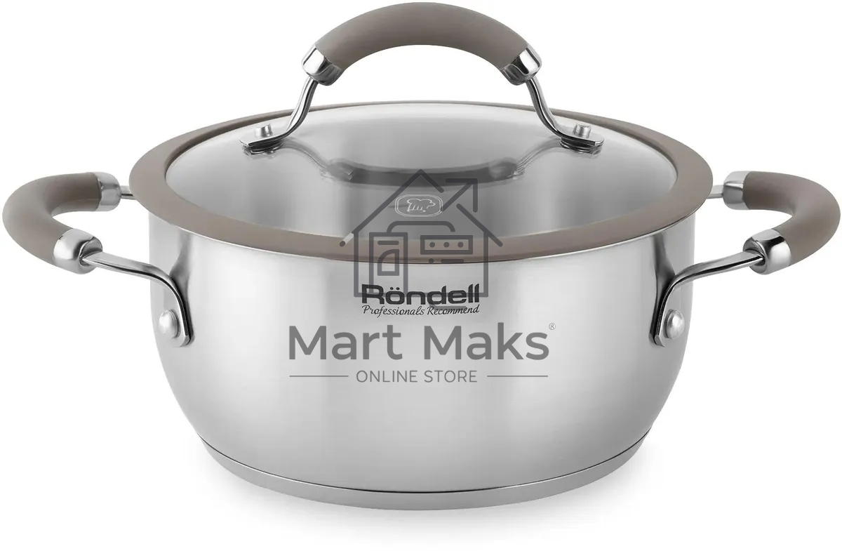 Кастрюля Rondell RDS-755 Balance 5 л 24 см, нержавеющая сталь 18/10, с крышкой