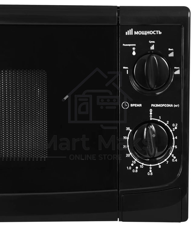 Микроволновая печь Starwind SWM5720 черный, 20 л, 700 Вт, переключатели - поворотный механизм