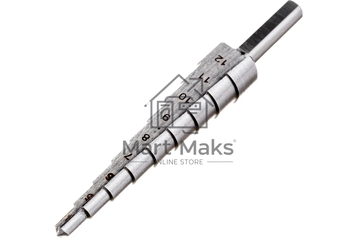 Сверло ступенчатое FIT IT HSS по металлу, 9 ступеней, 4-12 мм. 36394