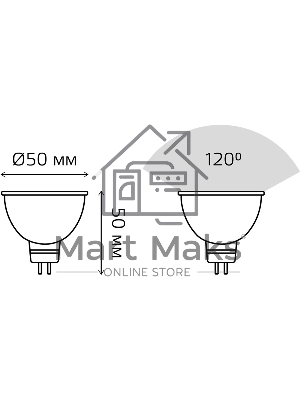 Лампа светодиодная Gauss 101505105 MR16 5 Вт 3000К тепл. бел. GU5.3 500 лм 150-265В FROST
