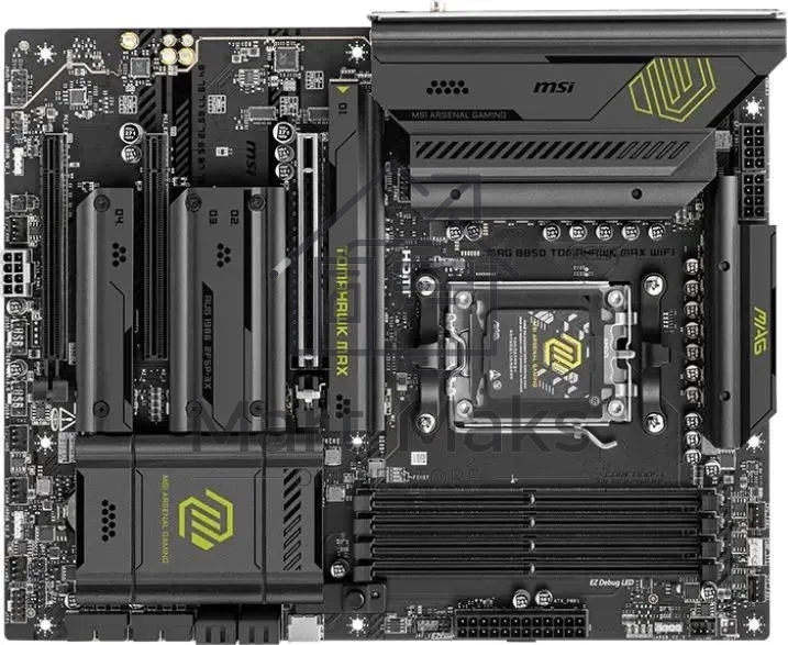 Материнская плата MSI MAG B850 TOMAHAWK MAX WIFI, AM5, AMD B850, 4xDDR5, 4xSATA, 4xM.2, 3xPCI-E x16, 1xHDMI, 1x5Gb LAN, 2xUSB-A 5Gbps, 4xUSB-A 2.0, 3xUSB-C 10Gbps, 7.1, Wi-Fi 7, Bluetooth 5.4, ATX