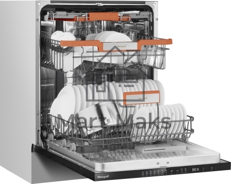 Встраиваемая посудомоечная машина Weissgauff BDW 6037 Inverter, серая сталь, 59.6 см, 15 компл., 42 дБ, класс A+++